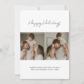 スクリプトクリスマスハッピーホリデーズファミリーフォト シーズンカード (正面)