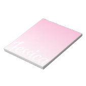 スクリプトクールのカスタマイズ可能なピンクグラデーショングラデーション ノートパッド (回転)