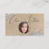 スクリプトグランジGlamソーシャルメディアQRコード写真の追加 名刺 (正面)