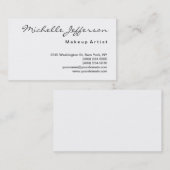 スクリプトグレー白黒グレーの名刺 名刺 (正面/裏面)