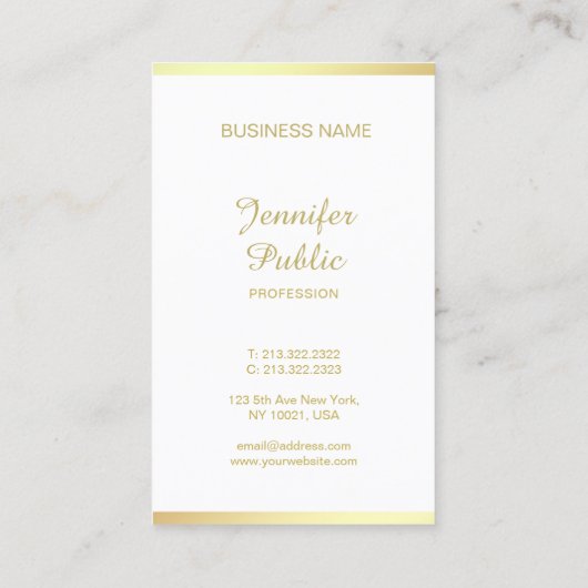 スクリプトゴールデン書道クリエイティブかわいらしモダン 名刺 (裏面)