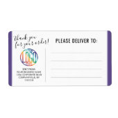 スクリプトサンキュービジネスロゴ紫色の出荷 ラベル (正面)