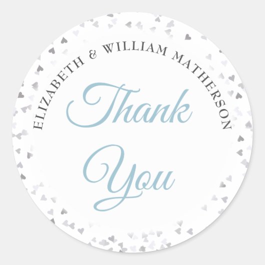 スクリプトサンキューラブハート紙吹雪 ラウンドシール (正面)