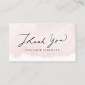 スクリプトサンキュー赤面ピンクウォーター色 名刺 (正面)