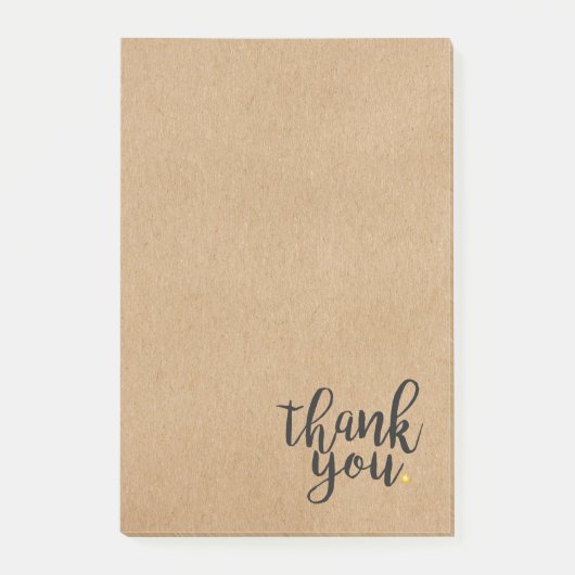 スクリプトサンキュー金ゴールドラブハートクラフト素朴 ポストイット (正面)