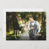 スクリプトサンキュー金ゴールド結婚ハートの写真 サンキューカード (正面)