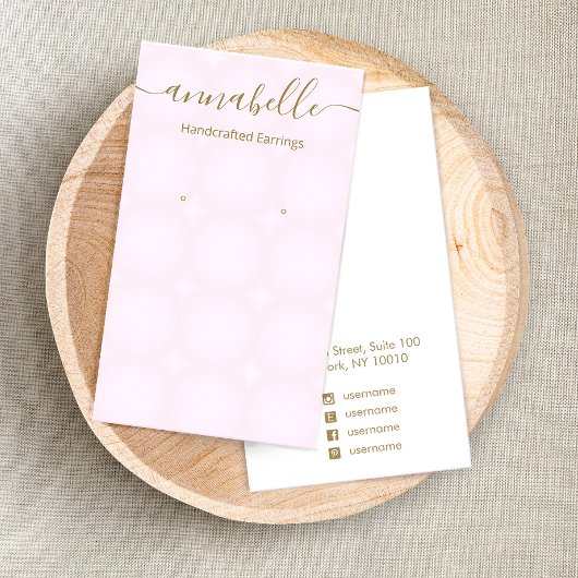 スクリプトシグネチャピンクグローイヤリングディスプレイカード