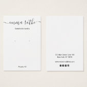 スクリプトシグネチャホワイトイヤリングディスプレイカード (正面&裏面)