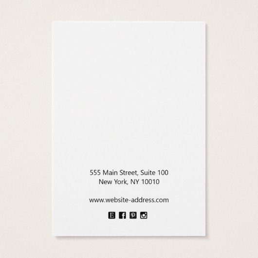 スクリプトシグネチャホワイトイヤリングディスプレイカード (裏面)