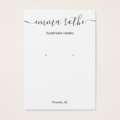 スクリプトシグネチャホワイトイヤリングディスプレイカード (正面)