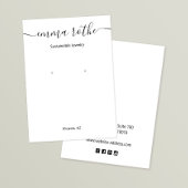 スクリプトシグネチャホワイトイヤリングディスプレイカード