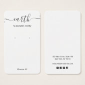 スクリプトシグネチャホワイトイヤリングディスプレイカード (正面&裏面)