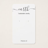 スクリプトシグネチャホワイトイヤリングディスプレイカード (正面)