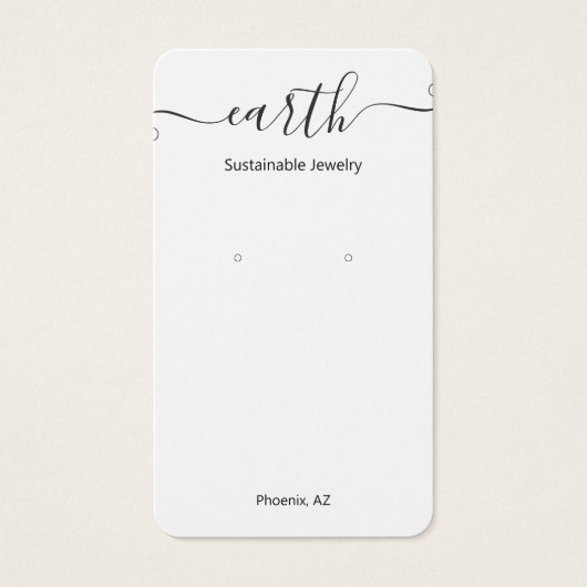 スクリプトシグネチャホワイトイヤリングディスプレイカード (正面)