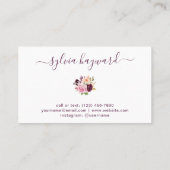 スクリプトシグネチャーエレガントパープルウォーターの色フローラ 名刺 (裏面)