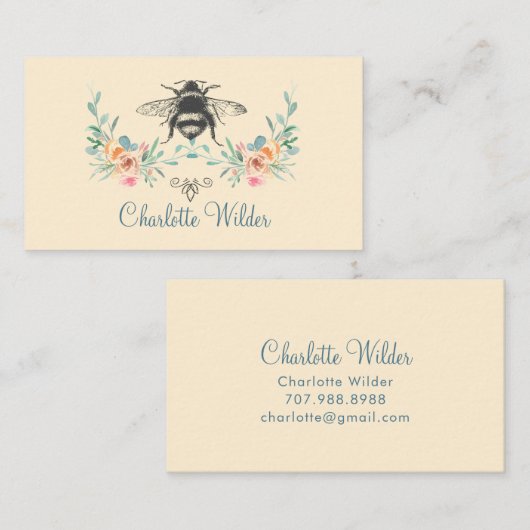 スクリプトシグネチャーパーソナライズされたビーフローラ コーリングカード (正面/裏面)