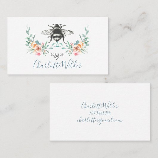 スクリプトシグネチャーパーソナライズされたビーフローラ コーリングカード (正面/裏面)