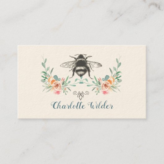 スクリプトシグネチャーパーソナライズされたビーフローラ コーリングカード (正面)