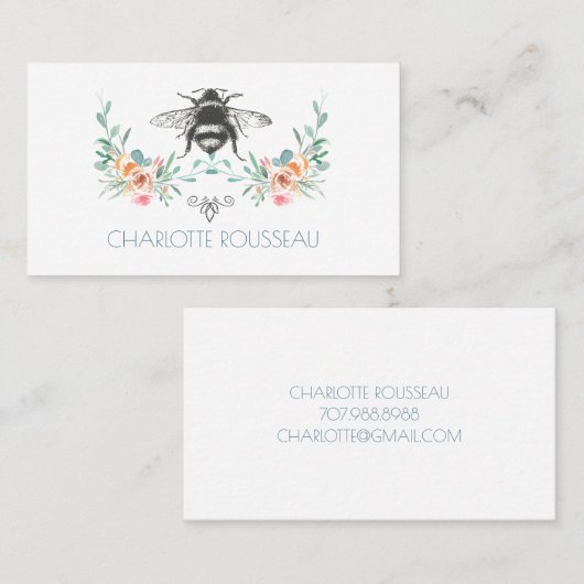 スクリプトシグネチャーパーソナライズされたビーフローラ コーリングカード (正面/裏面)