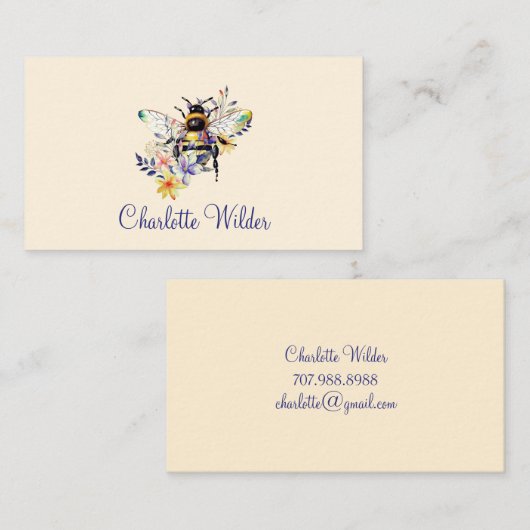 スクリプトシグネチャーパーソナライズされたビーフローラ コーリングカード (正面/裏面)