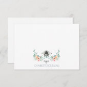 スクリプトシグネチャーパーソナライズされたビーフローラ ノートカード (正面/裏面)