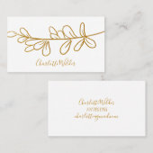 スクリプトシグネチャーパーソナライズされた金ゴールドの葉 コーリングカード (正面/裏面)