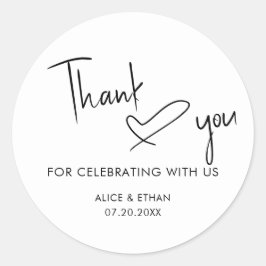 スクリプトシグネチャー結婚ハートの感謝 ラウンドシール