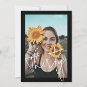 スクリプトシグネチャー30誕生日ブラック 招待状 (裏面)