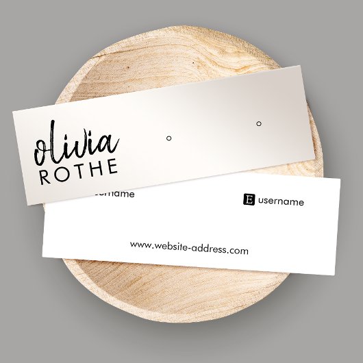 スクリプトシャンパン金ゴールドグラデーションスタッドイヤリングミニ スキニー名刺