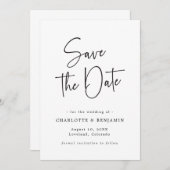 スクリプトシンプルの保存日付 セーブザデート (正面/裏面)