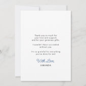 スクリプトシンプルの卒業PHOTOサンキューカード 案内状 (裏面)