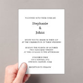 スクリプトシンプル白黒エレガミニマルントウェディング アクリル招待状 (インサイチュ (ポータブル))