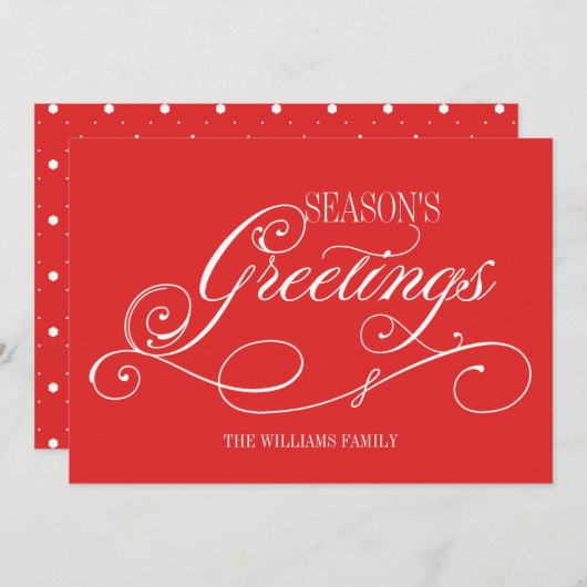 スクリプトシーズングリーティングホリデーカード シーズンカード (正面/裏面)