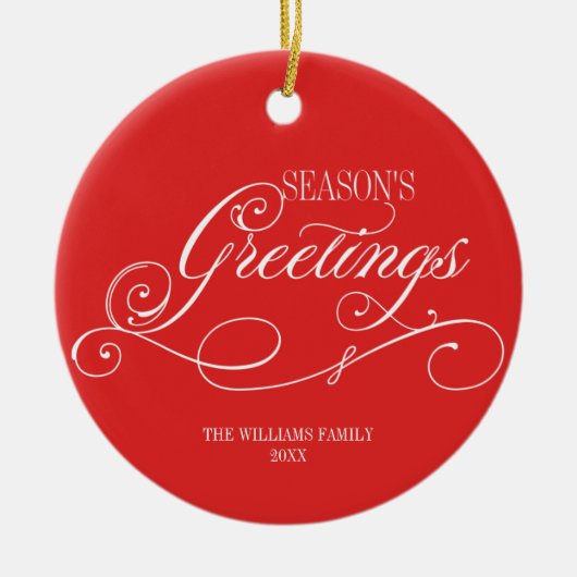 スクリプトシーズングリーティングホリデー セラミックオーナメント (正面)