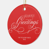 スクリプトシーズングリーティングホリデー セラミックオーナメント (左)