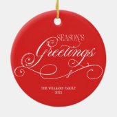 スクリプトシーズングリーティングホリデー セラミックオーナメント (裏面)