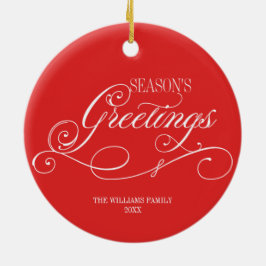 スクリプトシーズングリーティングホリデー セラミックオーナメント