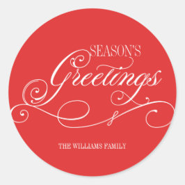 スクリプトシーズングリーティングホリデー ラウンドシール