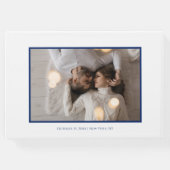 スクリプトスタイリッシュの白と青 |写真 ゲストブック (裏面)