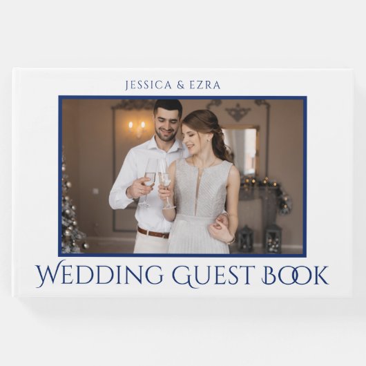 スクリプトスタイリッシュの白と青 |写真 ゲストブック (正面)