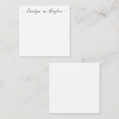 スクリプトスタイリッシュハートカップル名結婚の新婚 ノートカード (正面/裏面)