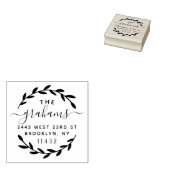 スクリプトスタイリッシュボタニカルファミリー差出人住所 ラバースタンプ (押印)