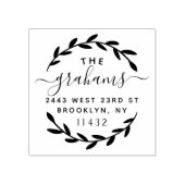 スクリプトスタイリッシュボタニカルファミリー差出人住所 ラバースタンプ (インプリント)