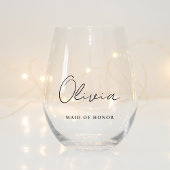 スクリプトスタイリッシュモノグラムブライダルパーティ ステムなしワイングラス