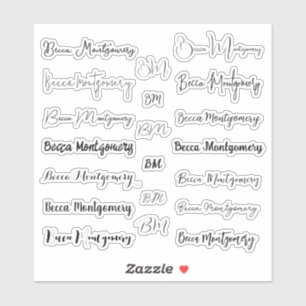 スクリプトスタイリッシュ名とイニシャル シール