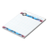 スクリプトスタイリッシュ名カスタムモノグラムタータンチェック線 ノートパッド (回転)