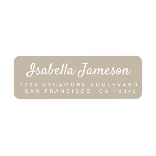 スクリプトスタイリッシュ名グレー差出人住所 ラベル (正面)