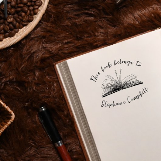 スクリプトスタイリッシュ名前をカスタムするライブラリのブック ラバースタンプ