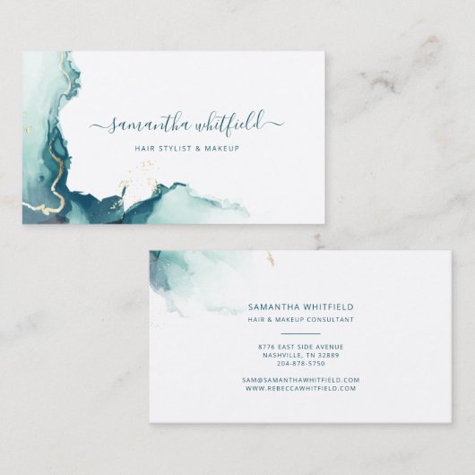 スクリプトスタイリッシュ大理石ゲート抽象芸術パターン 名刺 (正面/裏面)