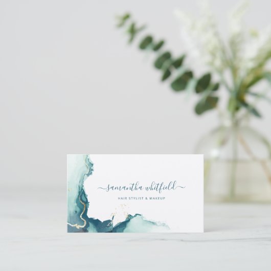 スクリプトスタイリッシュ大理石ゲート抽象芸術パターン 名刺 (スタンド正面)
